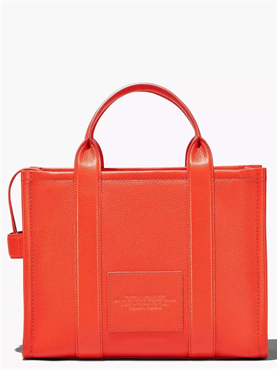 Marc Jacobs The Leather Medium Tote Bag, Electric Orange
